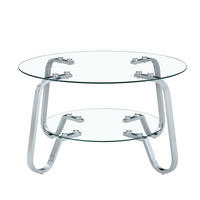 COUCHTISCH 80/80/45 cm silber aus Metall mit 2 Ebenen - Silberfarben, Metall (80/80/45cm) - OKWISH