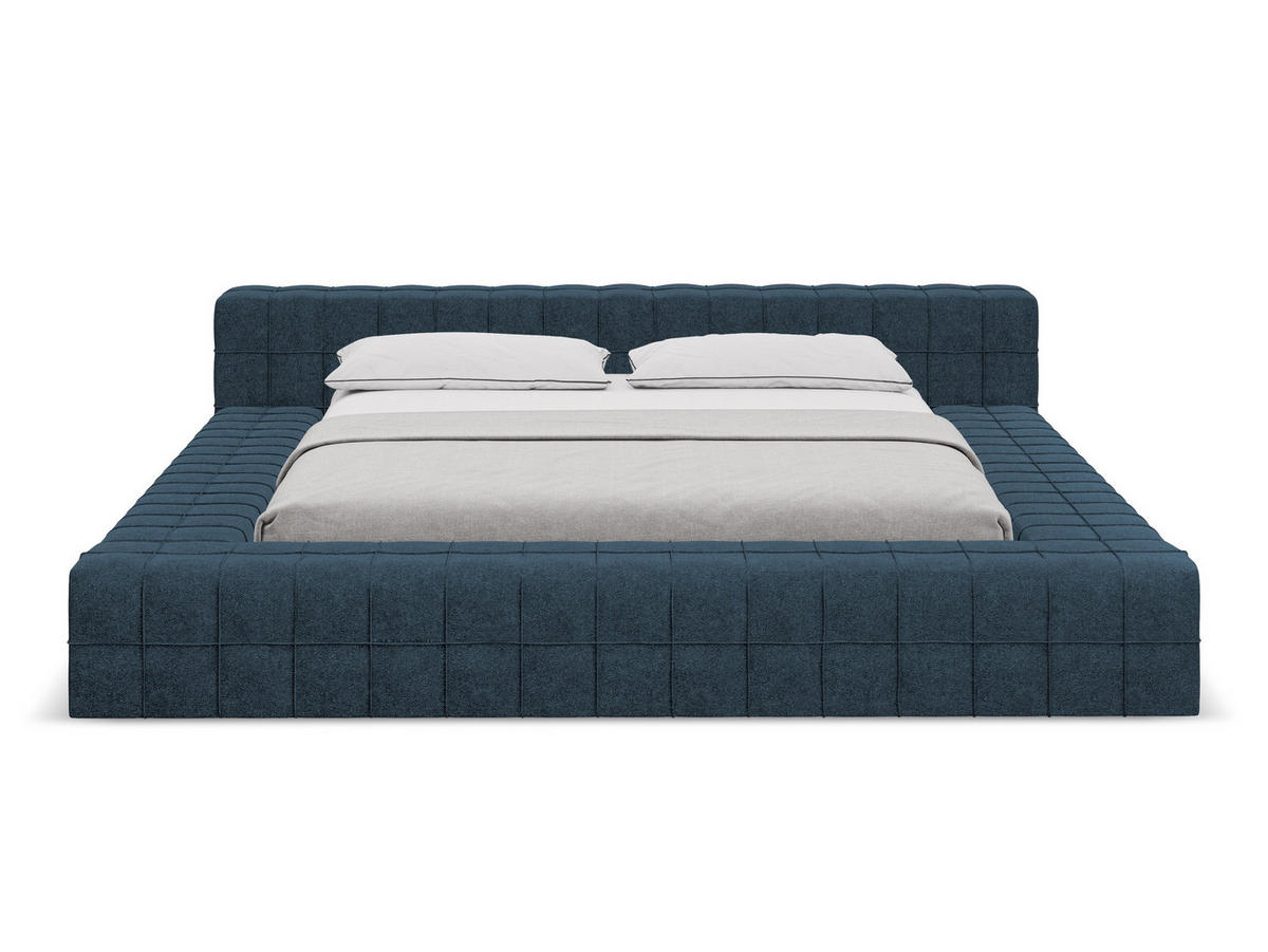 POLSTERBETT mit Lattenrost 220x260 Blau - Blau/Schwarz, Kunststoff/Textil (160/200cm) - Makamii