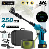AKKU-HOCHDRUCKREINIGER – 250 Bar, bürstenlos, 4 Leistungsstufen, für Auto & Garten, Makita 18 V kompatibel - Blau, Metall (5/8/30cm) - Coonoor