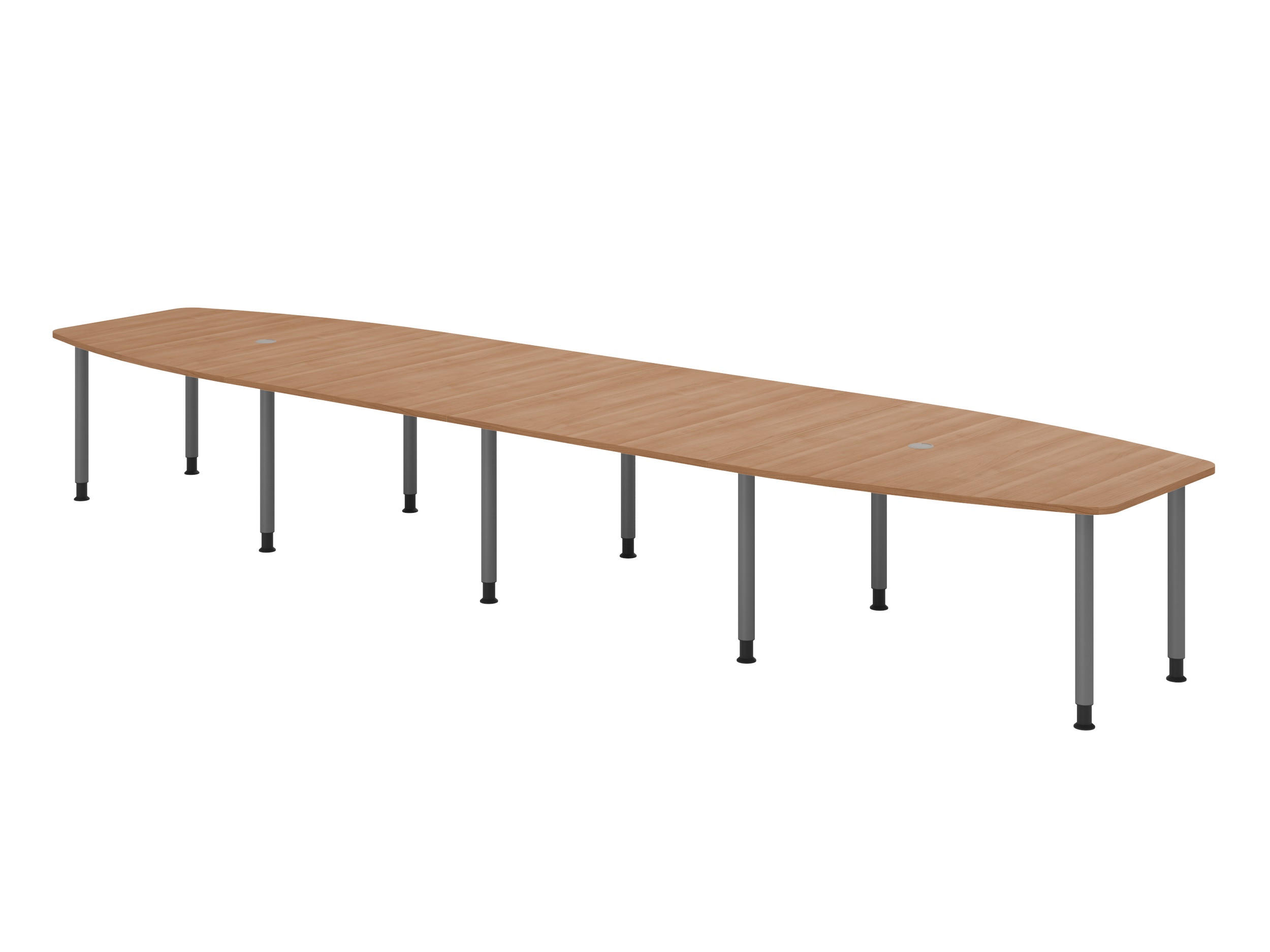 KONFERENZTISCH XXL KT52 130/520/74 cm in Nussbaumfarben/Füße in Graphitfarben - Nussbaumfarben/Graphitfarben, Holzwerkstoff (130/520/74cm) - bümö