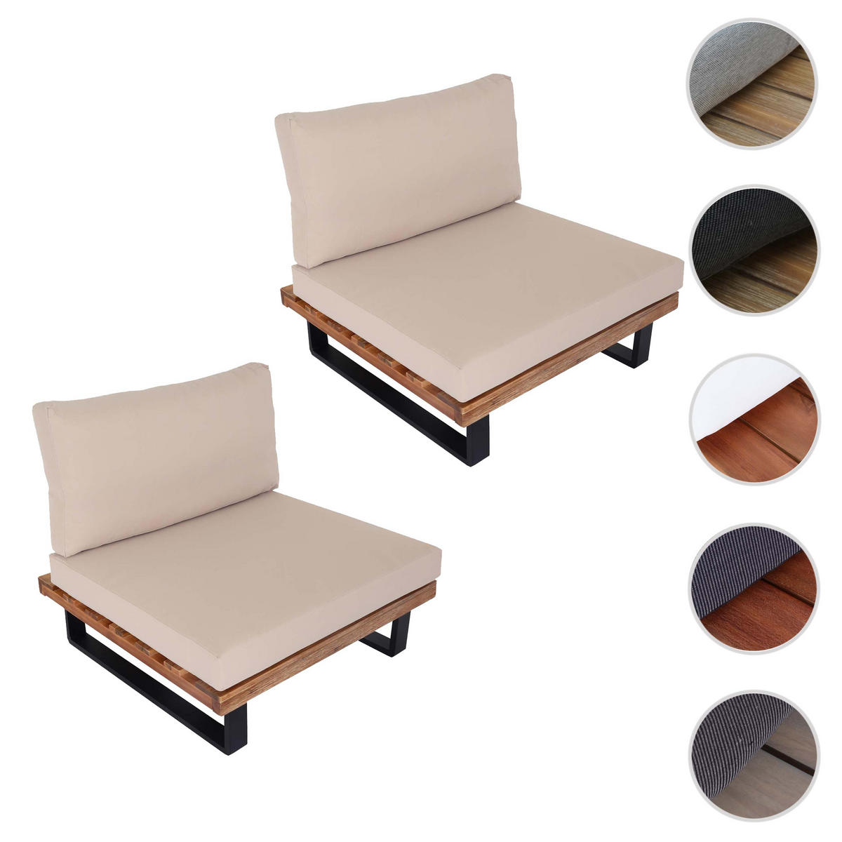 LOUNGE-SESSEL Schwarz, Beige - Beige/Schwarz, Holz (82/75/82cm) - MCW