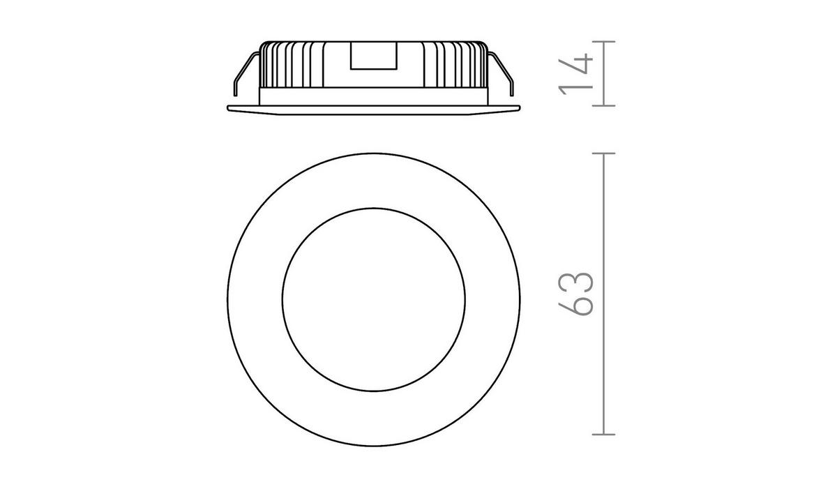 EINBAULEUCHTE INEZ R Chrom 3 W IP44 - Chromfarben, Metall (63/63/6.3cm) - Rendl