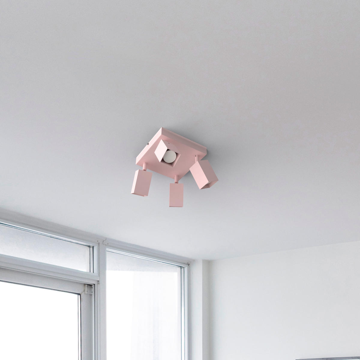 DECKENLEUCHTE - Pink, Metall (25/25/18cm) - Lumicom