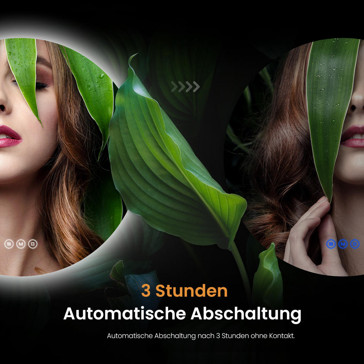 BADSPIEGEL rund mit Beleuchtung rahmenlos Ø80 cm - Weiß, Glas (80/3.5/80cm) - EMKE