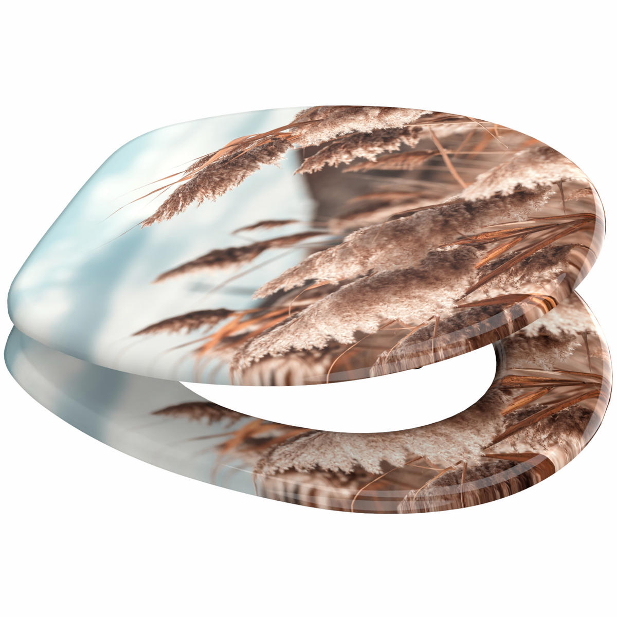 WC Sitz Boho - Beige, Holzwerkstoff (38/6/47cm) - Sanilo