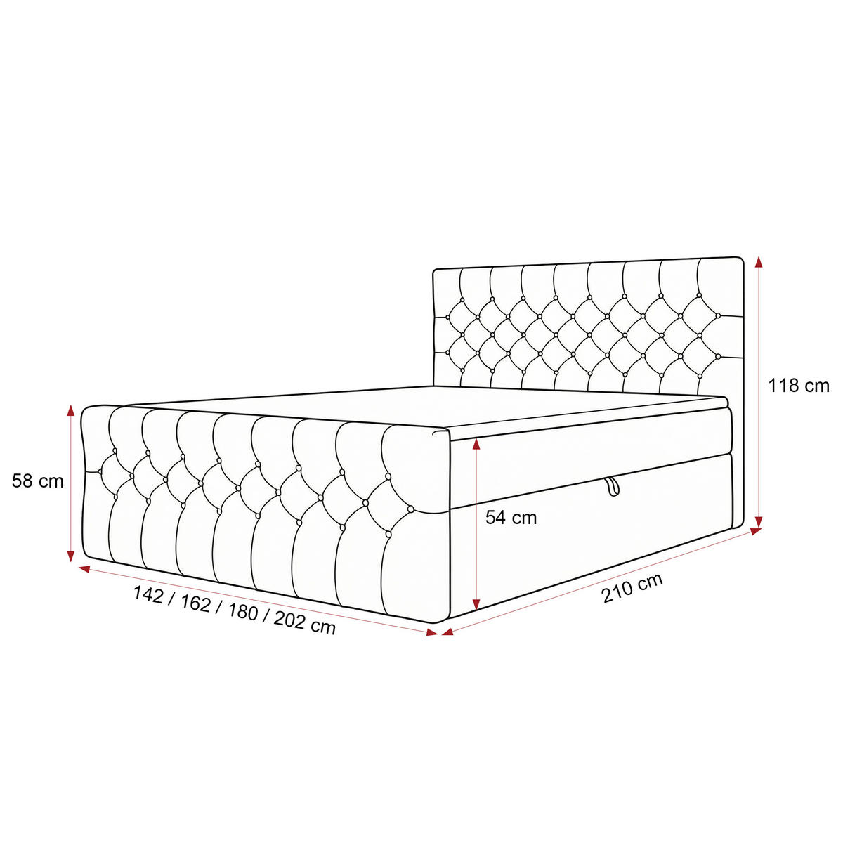 BOXBETT JOLIE 120x200 cm mit Matratze, Grün - Grün, Textil (120/200cm) - Idohome