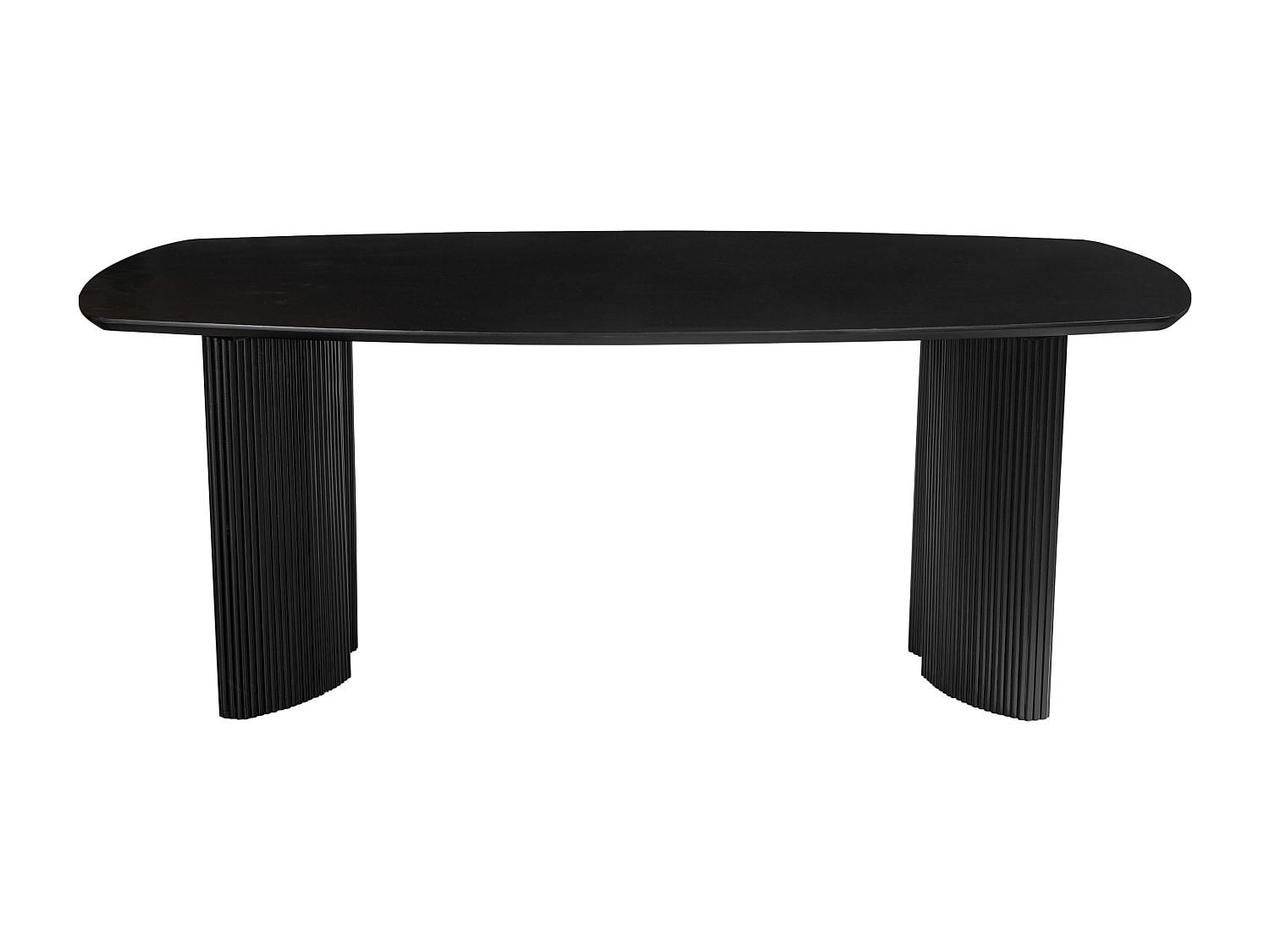 ESSTISCH - 8 Personen - Holz, Platte - Schwarz - TAMENIA - Schwarz, Holz (100/200/76cm) - Vente-Unique