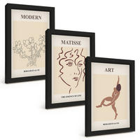 BILDER SET 3er Set - 20x30 cm Schwarzer Rahmen - Stilvolle Grafiken, Blumen, Figuren - Schwarz, Kunststoff (20/30cm) - TULUP