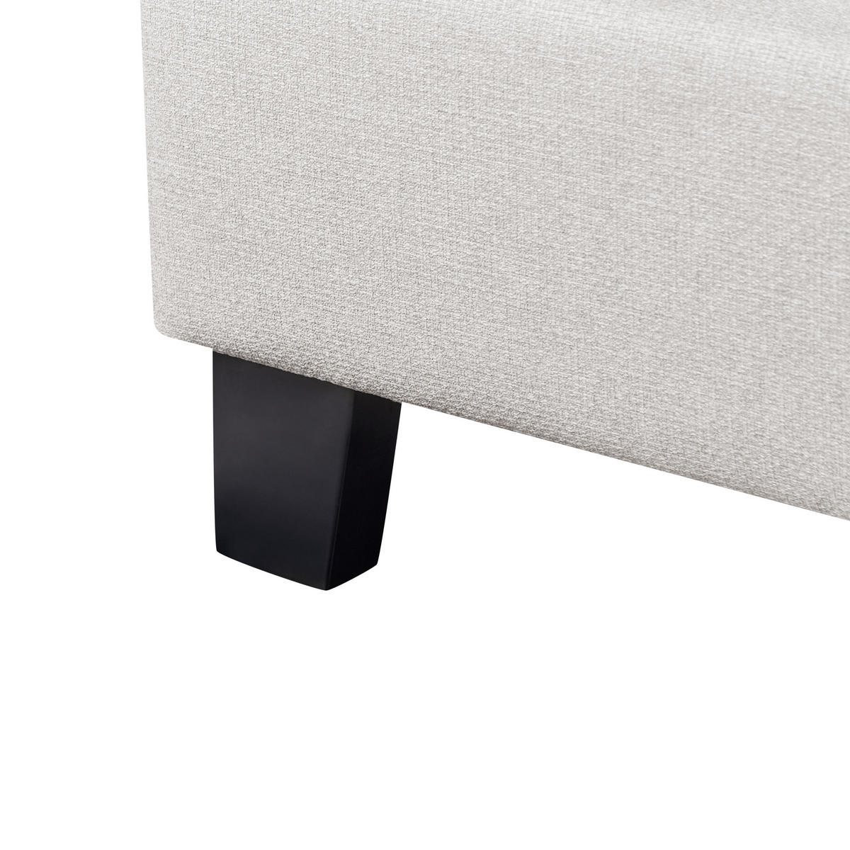 POLSTERBETT Grau-Dunkler Holzfarbton 90-200 cm Roanne - Dunkelbraun/Grau, Textil (90/200cm) - Beliani
