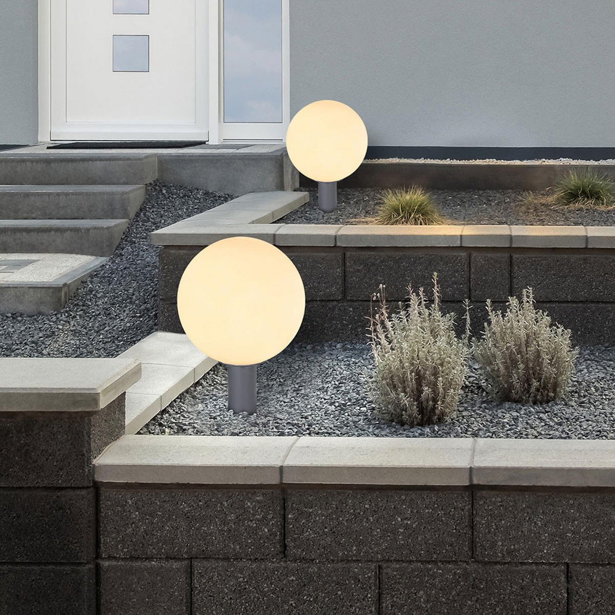 LED WEEGLEUCHTE Aluminium Anthrazit - Anthrazit, Glas (25/25/38cm) - Globo Lighting