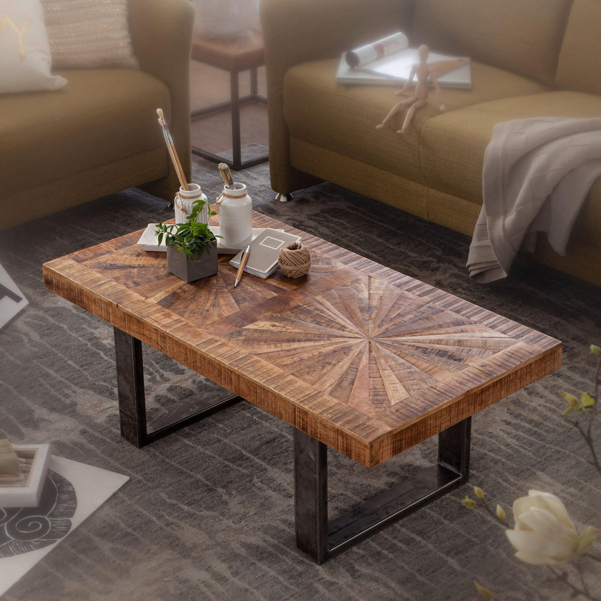 COUCHTISCH rechteckig SAYA Sofatisch - Braun, Holz (105/55/40cm) - tinkaro