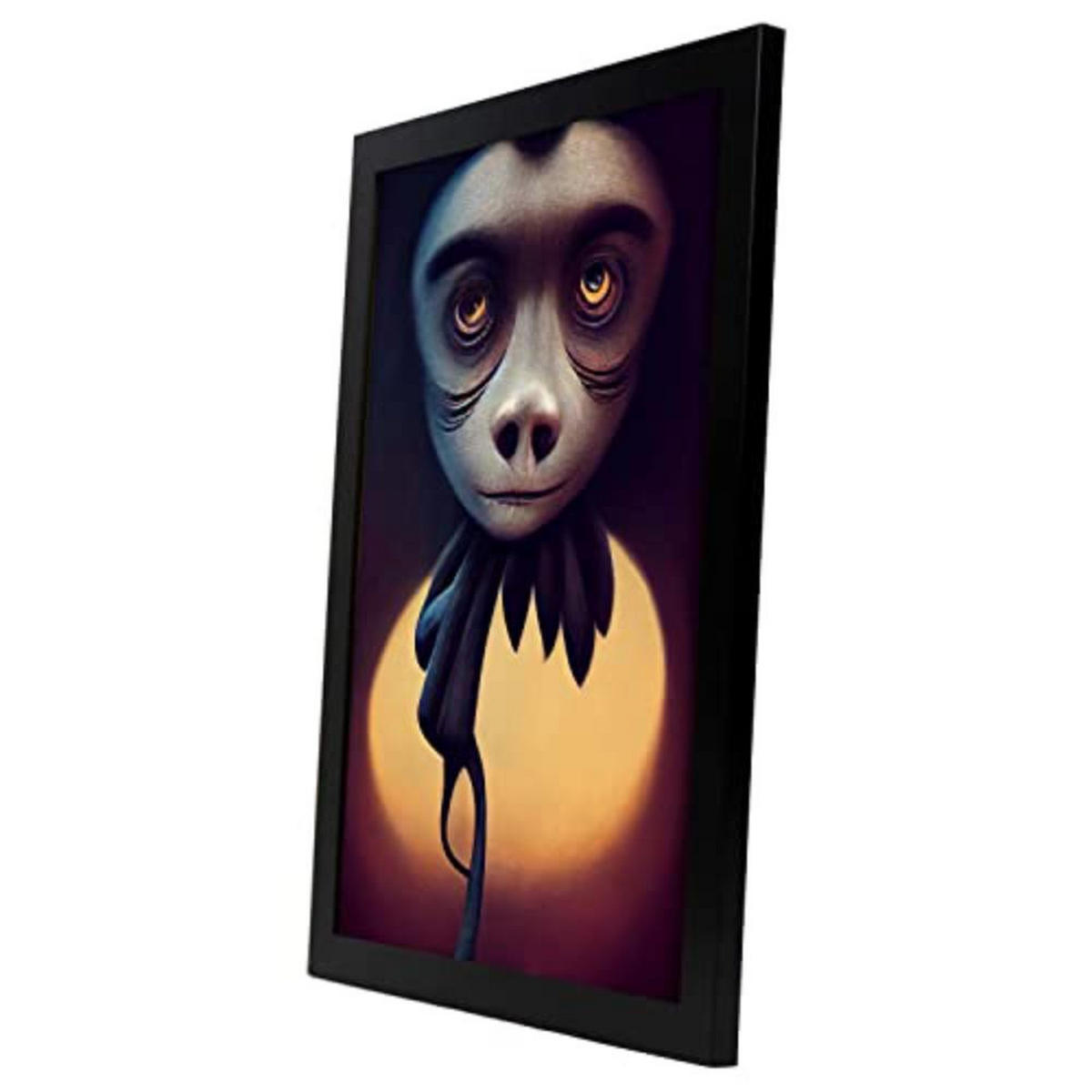 POSTER Set mit 4 Hören Tier im T Burton Goth Stil A3 Schwarzer Rahmen - Schwarz, Papier (29.7/3cm) - Nacnic