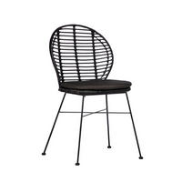 STUHL FÜR DRAUSSEN Kala Schwarz 51 cm x 89 cm - Schwarz, Naturmaterialien (51/89/58cm) - Klast Home