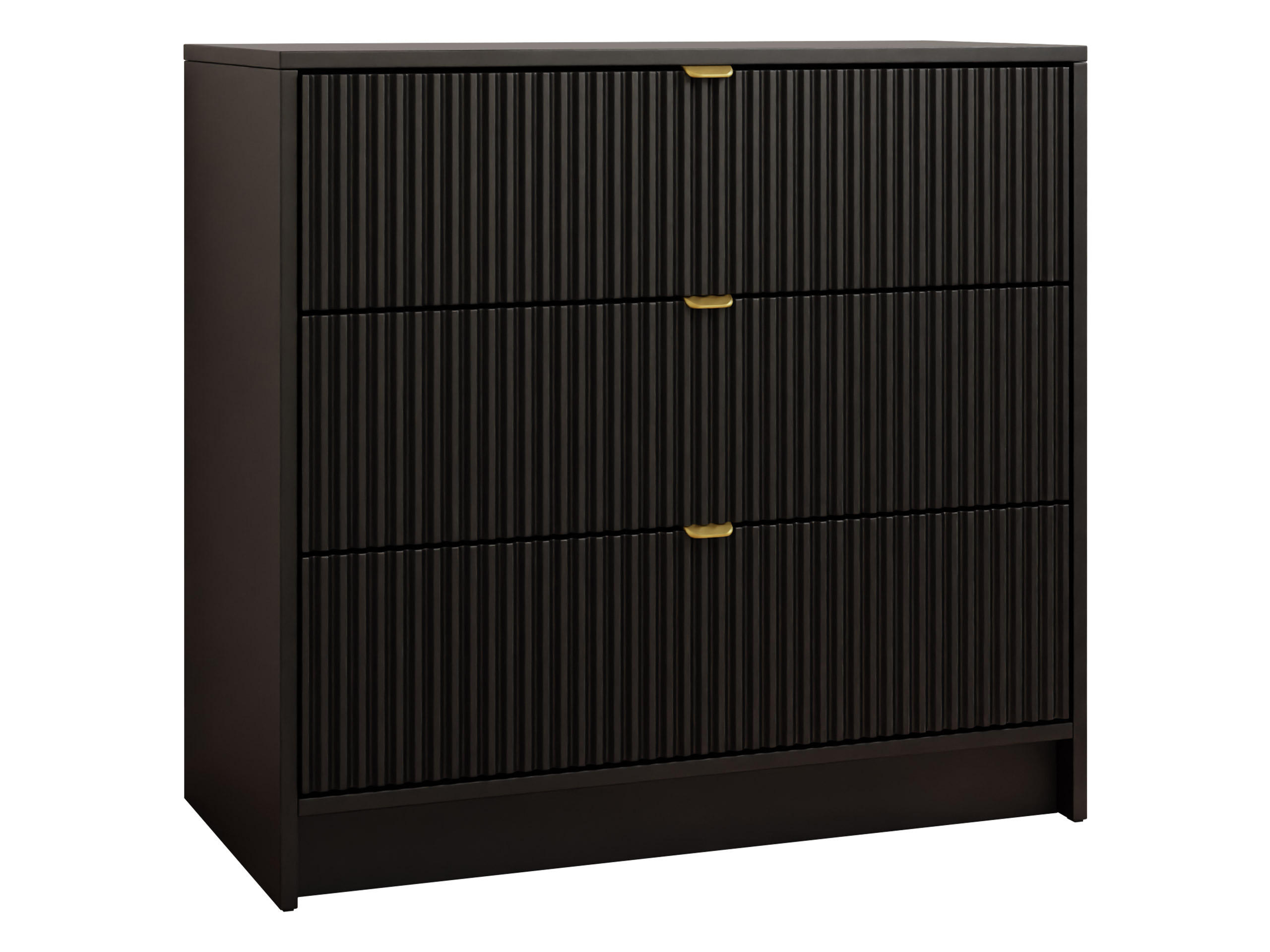 KOMMODE Tireno - Goldfarben/Schwarz, Holzwerkstoff/Metall (80/75/40cm) - MIRJAN24