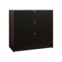 KOMMODE Tireno - Goldfarben/Schwarz, Holzwerkstoff/Metall (80/75/40cm) - MIRJAN24