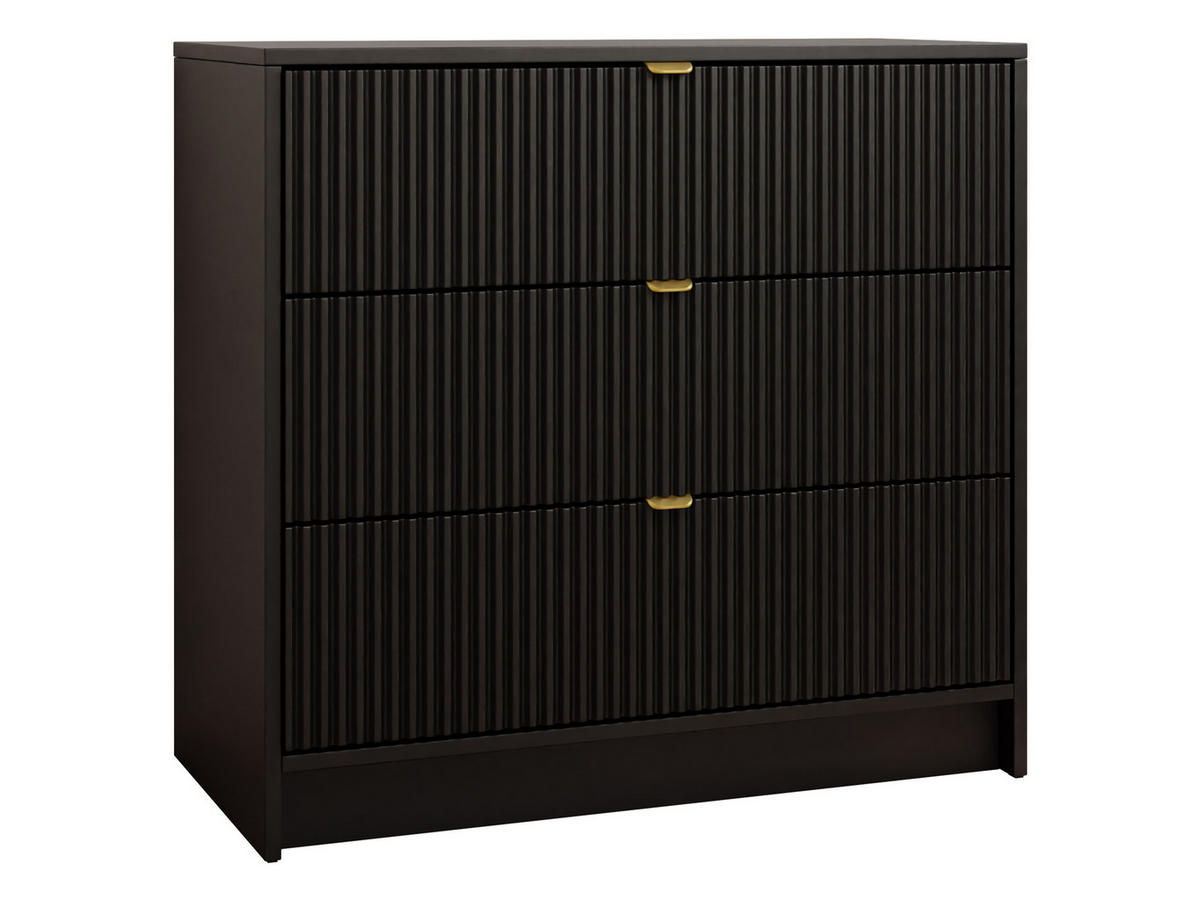 KOMMODE Tireno - Goldfarben/Schwarz, Holzwerkstoff/Metall (80/75/40cm) - MIRJAN24