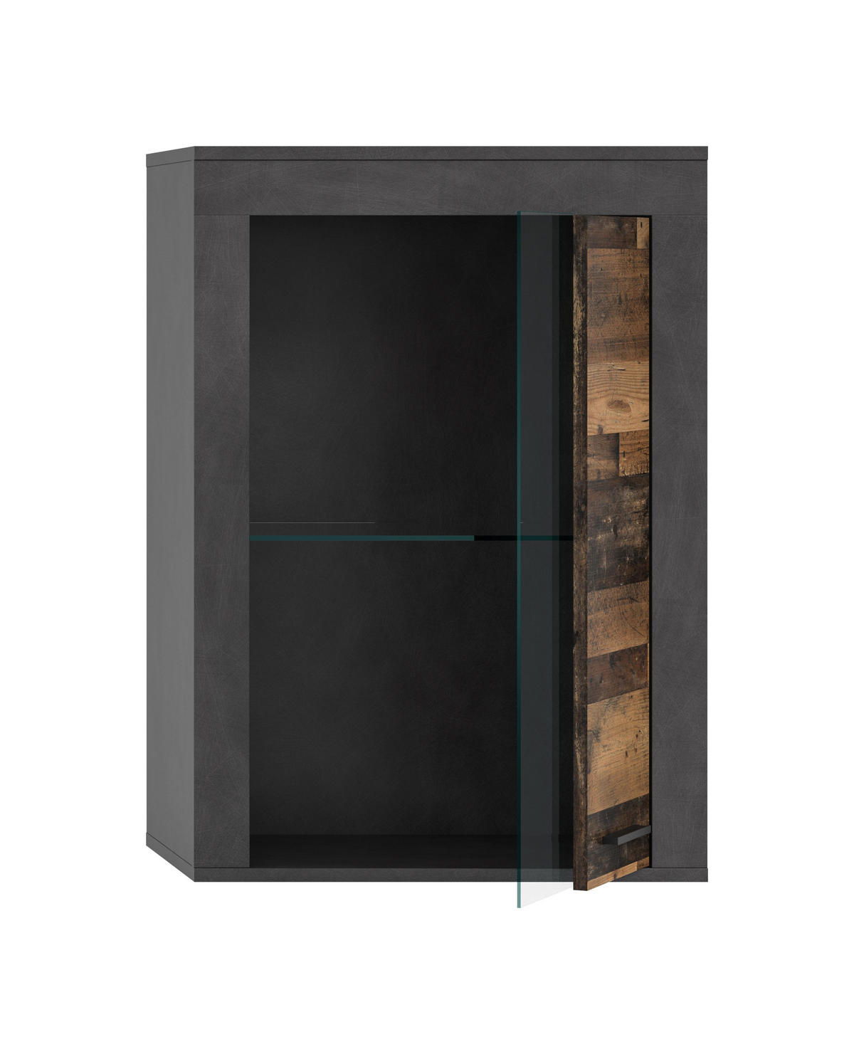 VITRINE JAM (B/H/T: ca. 60/86/35 cm) in Matera/Old Wood Nachbildung - Naturfarben, Holzwerkstoff (60/86/35cm)