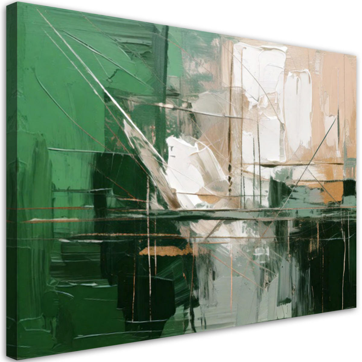LEINWANDBILD Abstraktion 30x20cm - Grün, Textil (30/20cm) - Feeby