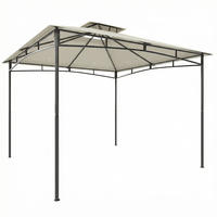 PAVILLON Polyester, Metall Cremeweiß - Dunkelgrau, Textil/Metall (300/285/300cm) - Outsunny