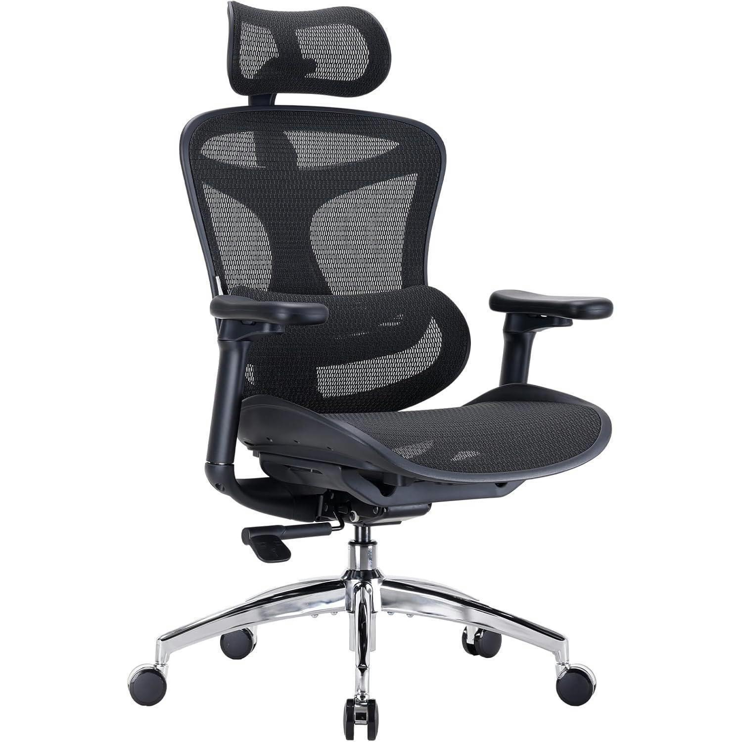 BÜROSTUHL Doro C300 Schwarz mit Lordosenstütze - Schwarz, Textil (59/77/39cm)