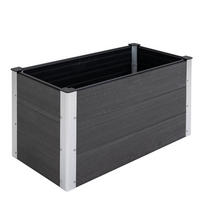 BLUMENKASTEN aus WPC & Aluminium 100x50x55,5cm in Grau ohne Boden - Grau, Metall (50/55.5/100cm) - Modfu