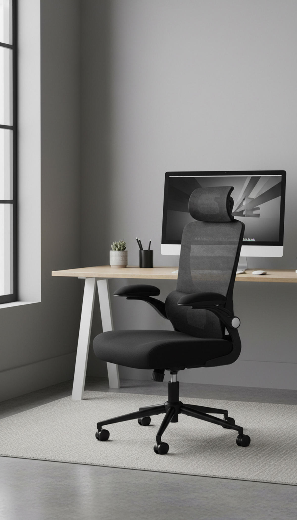 BÜROSTUHL Eltron schwarz - Schwarz, Textil/Metall (67/121/70cm) - TPFLiving