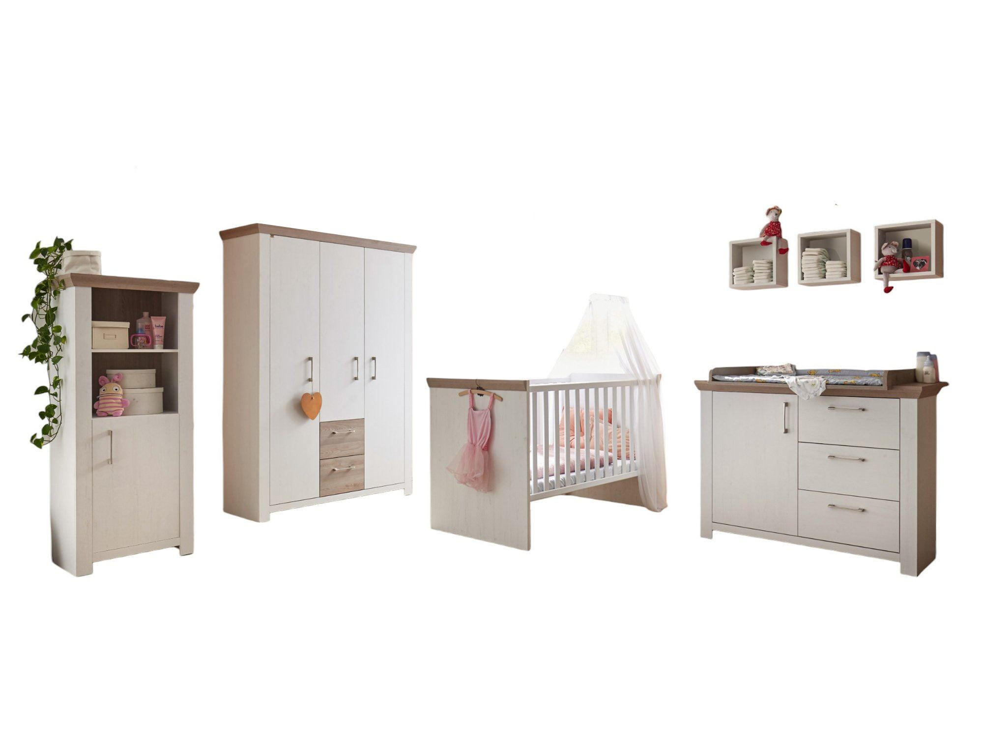 BABYZIMMER komplett Ebony 5-tlg. Babyzimmereinrichtung Anderson Pinie/Eiche Nelson - Braun, Holz (2/1/1cm) - 58aufmkessel