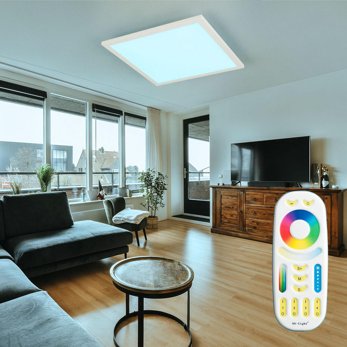 LED PANEL Weiß ROSI 45 cm - Weiß, Metall (45/45/4.5cm) - Globo Lighting