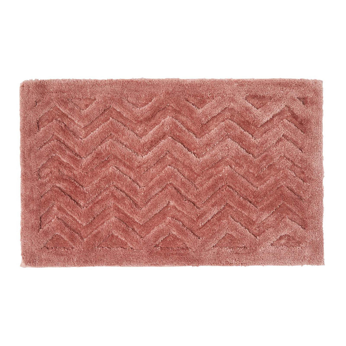 BADEMATTE 50/80 cm Chevron, Hochflor - Pink, Textil (50/80cm) - Homescapes