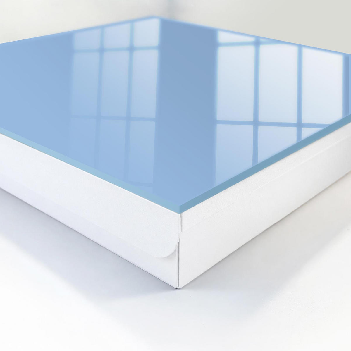 SCHLÜSSELBOX Weiß 30x30 cm – Türöffnung nach rechts - Babyblau - Blau, Metall (30/30/5cm) - TULUP