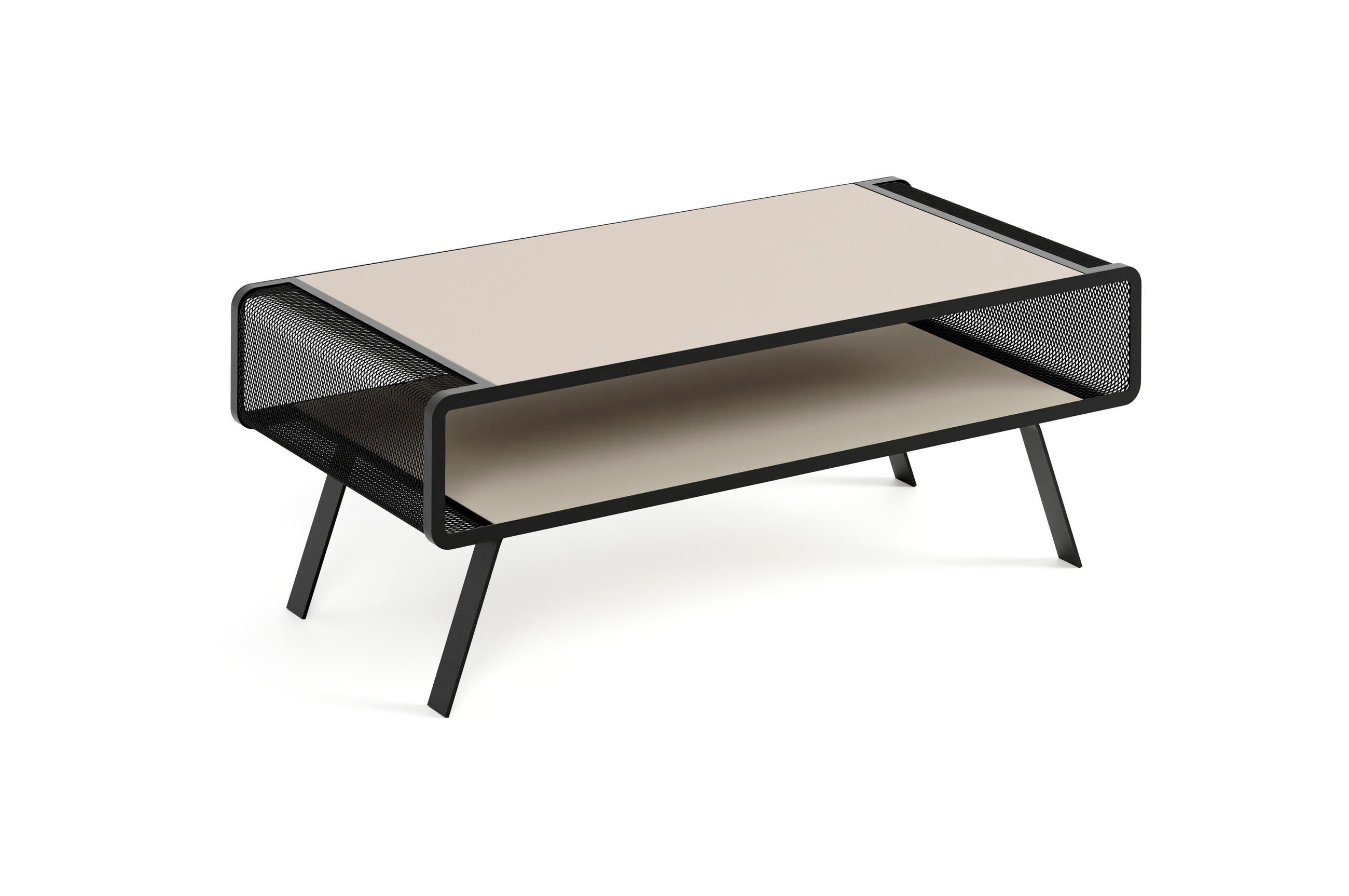 COUCHTISCH TORPE - Kaschmir/Schwarz, Holzwerkstoff (60/121/45cm) - Meblini