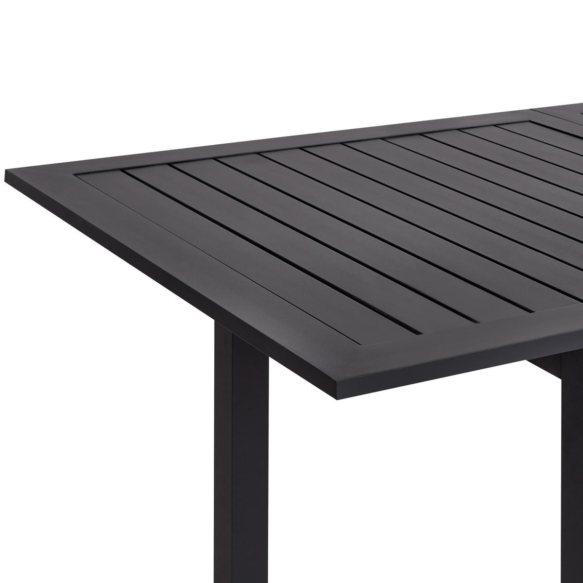 GARTENTISCH 180-240/90 cm Kunststoff Dunkelgrau Skaloma - Grau, Metall (180/90/74cm) - Beliani