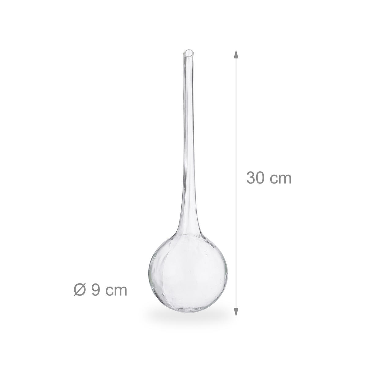 2XBEWÄSSERUNGSKUGEL - Transparent, Glas (9/30/9cm) - Relaxdays