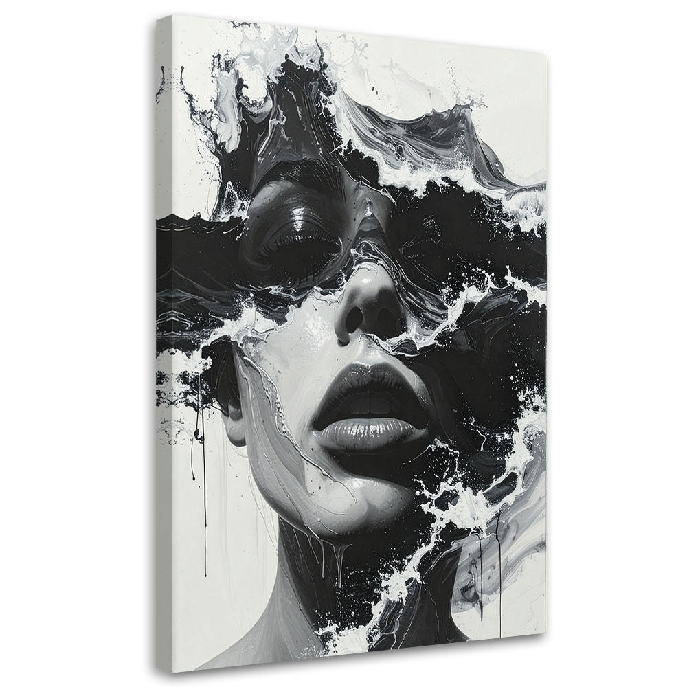 Feeby Leinwandbild Schwarz 60x90 cm