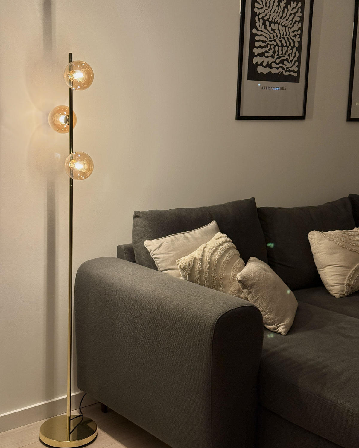 LAMPĂ DE PODEA Ramis 23/23/154 cm - auriu, metal (23/23/154cm) - Beliani