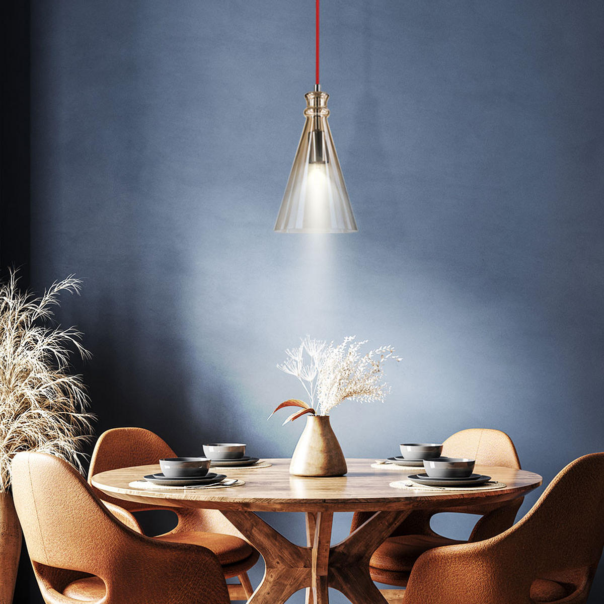 HÄNGELEUCHTE SERENA Braun Glas - Braun, Glas (17/17/130cm)