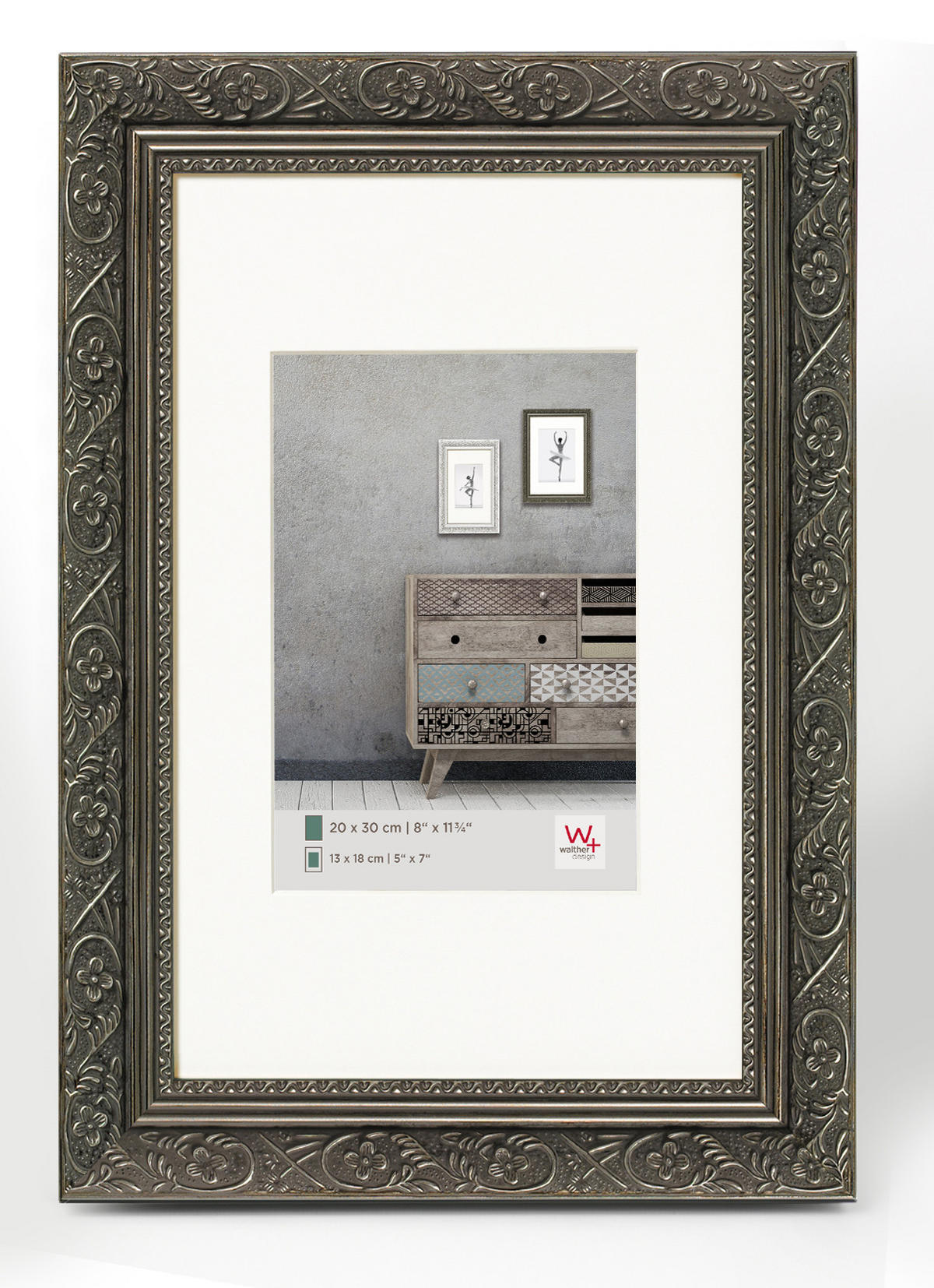 BILDERRAHMEN Barock Holzrahmen 20x30 cm, ANTHRAZIT - Grau, Holzwerkstoff (26.9/36.9/2.1cm) - walther design