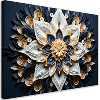 WANDBILD ai blumen 3d - Blau, Textil (60/40cm) - Feeby