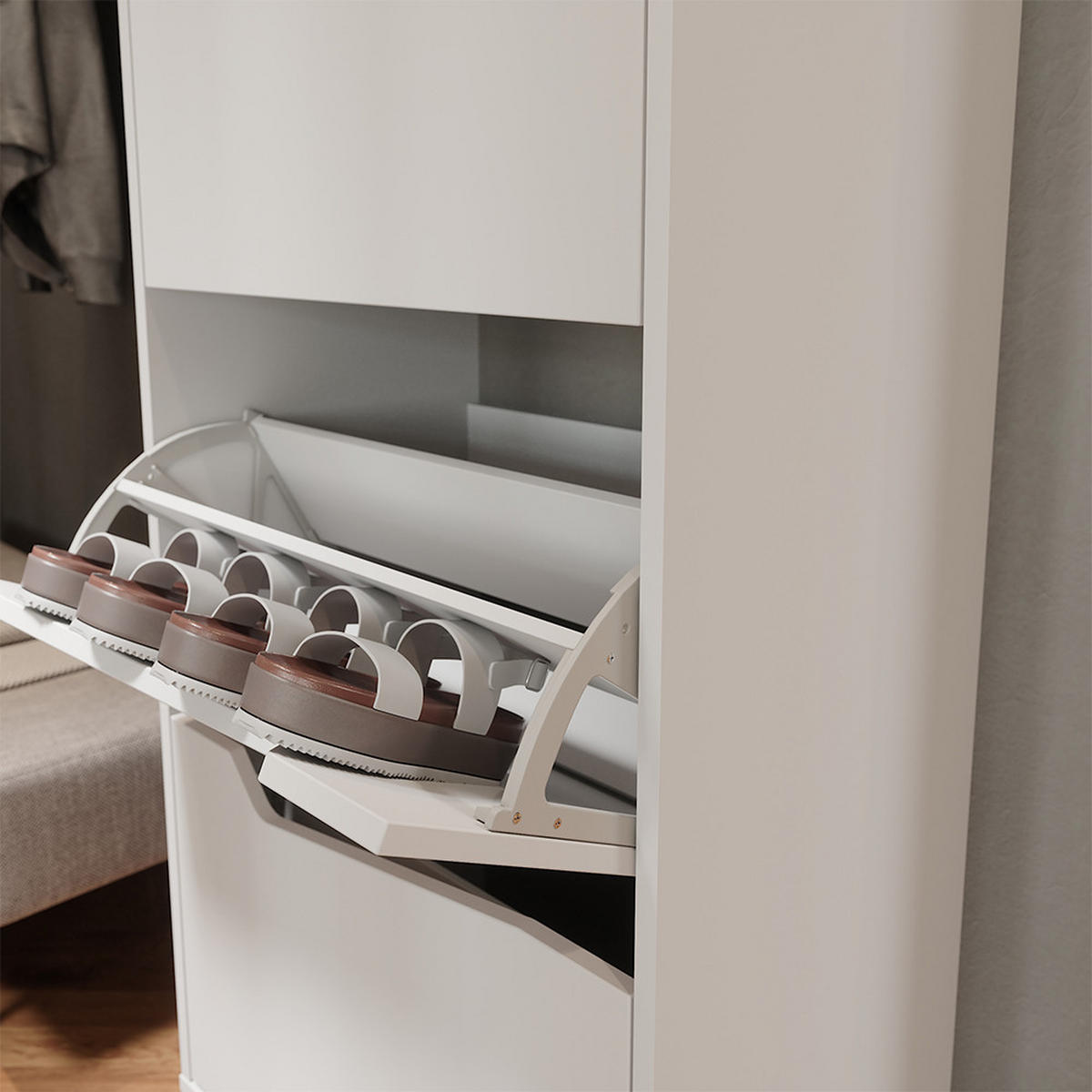 BOTNÍK NA BOTY Marelle Bílá/Artisan - bílá/světle šedá, kompozitní dřevo (60/129.5/38cm) - Vicco