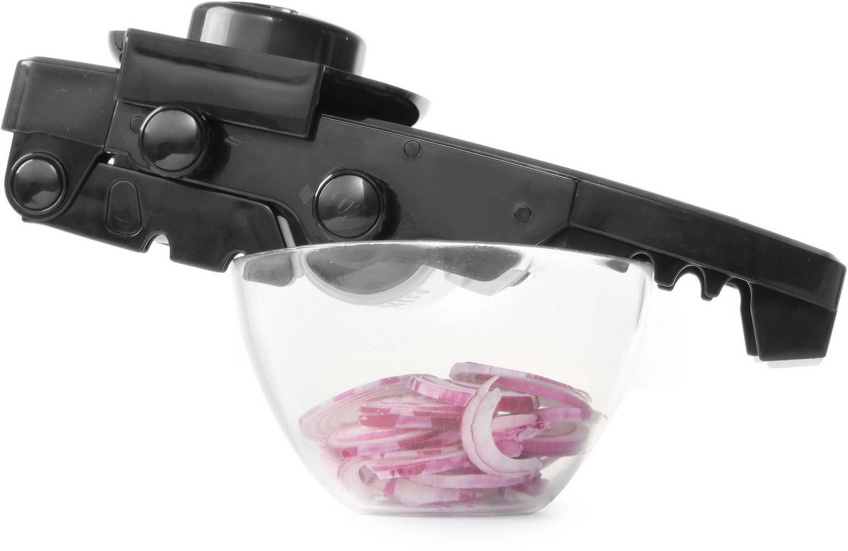 MANDOLINE Kunststoff V-Form - Schwarz, Kunststoff (13/8/34cm) - Hendi