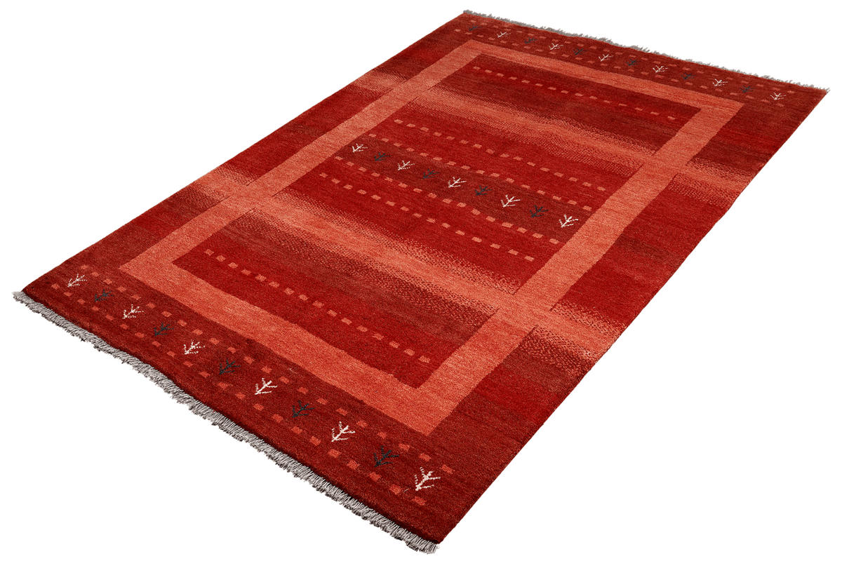 GABBEH-TEPPICH handgeknüpft Sonnat Rot 204/152 cm Schurwolle - Rot, Textil (152/204cm) - Looma