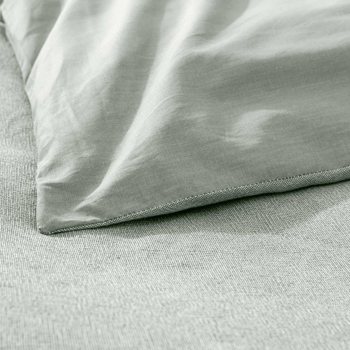 BETTWÄSCHE-SET Baumwolle Meline 240/220 cm - Grün, Naturmaterialien (220/240cm) - Douceur d´intérieur