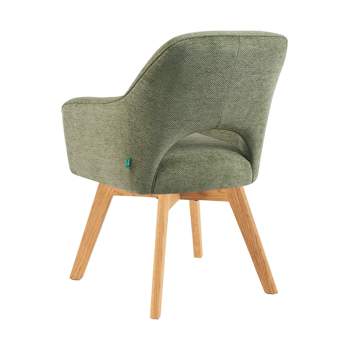 DREHSTUHL Mika-Mara - Honigeiche/Grün, Eichenholz/Holz (60/87/65cm) - DUBI Möbel