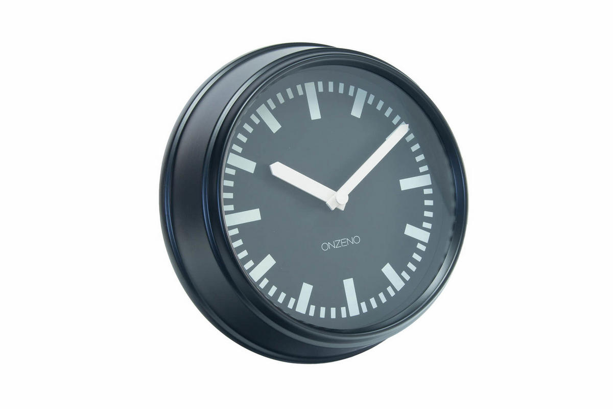 WANDUHR Design Schwarz 24/24 cm - Schwarz, Glas (24/24/5cm) - ONZENO