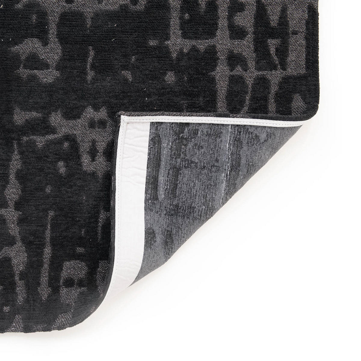 TEPPICH Black Water Structures 80/250 cm - Schwarz, Textil (80/250cm) - Louis De Poortere