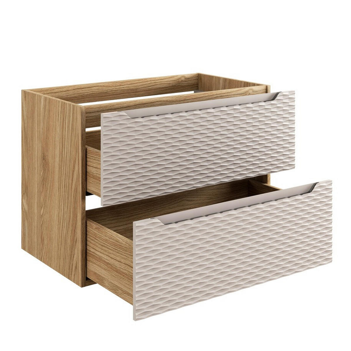 WASCHBECKENUNTERSCHRANK 80 cm 2 Teile - Ocean Beige O BM442 in Beige / Geölter Eiche - Beige, Holz (80/57/46cm)