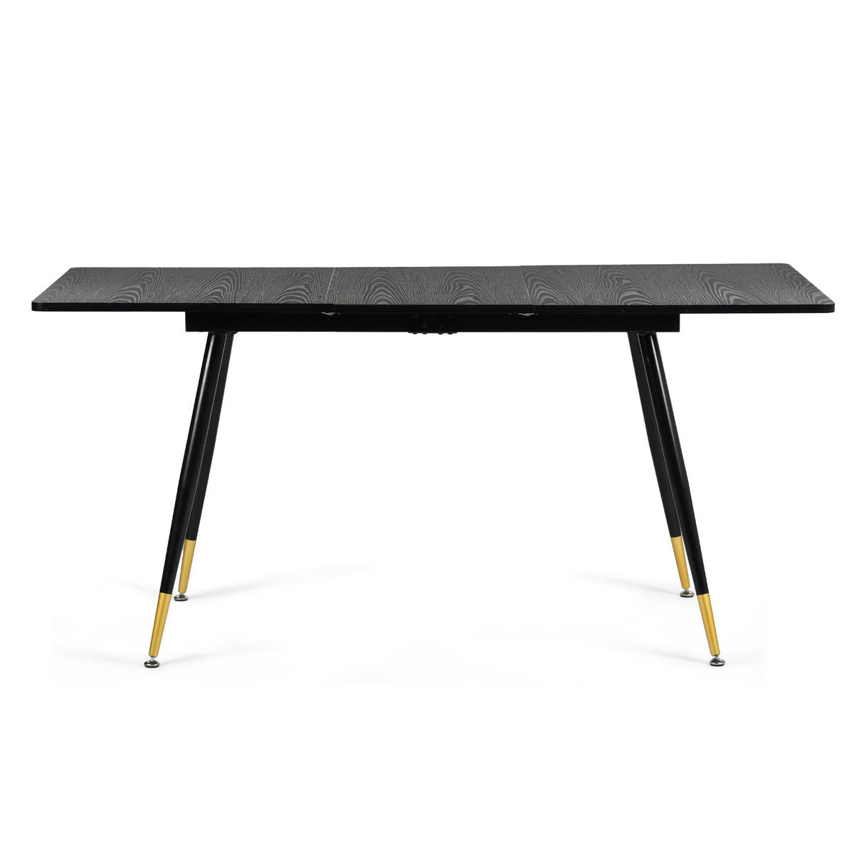 ESSTISCH im Industriestil Schwarzer ausziehbarer 120-160 - Goldfarben/Schwarz, Holz/Metall (80/120/75cm) - Urban Meuble