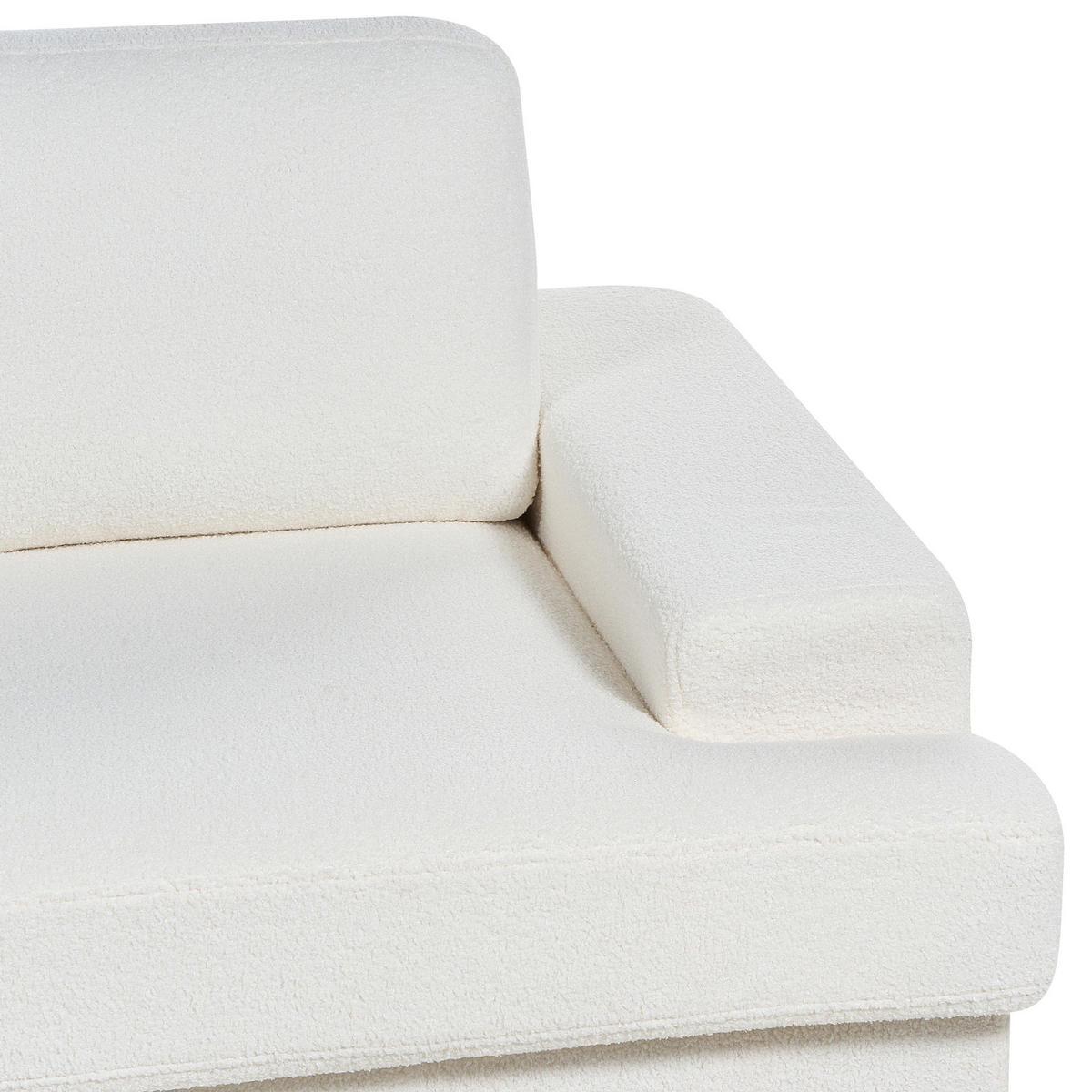 3-SITZER-SOFA Bouclé cremeweiß Alla - Weiß, Textil (208/86/112cm) - Beliani