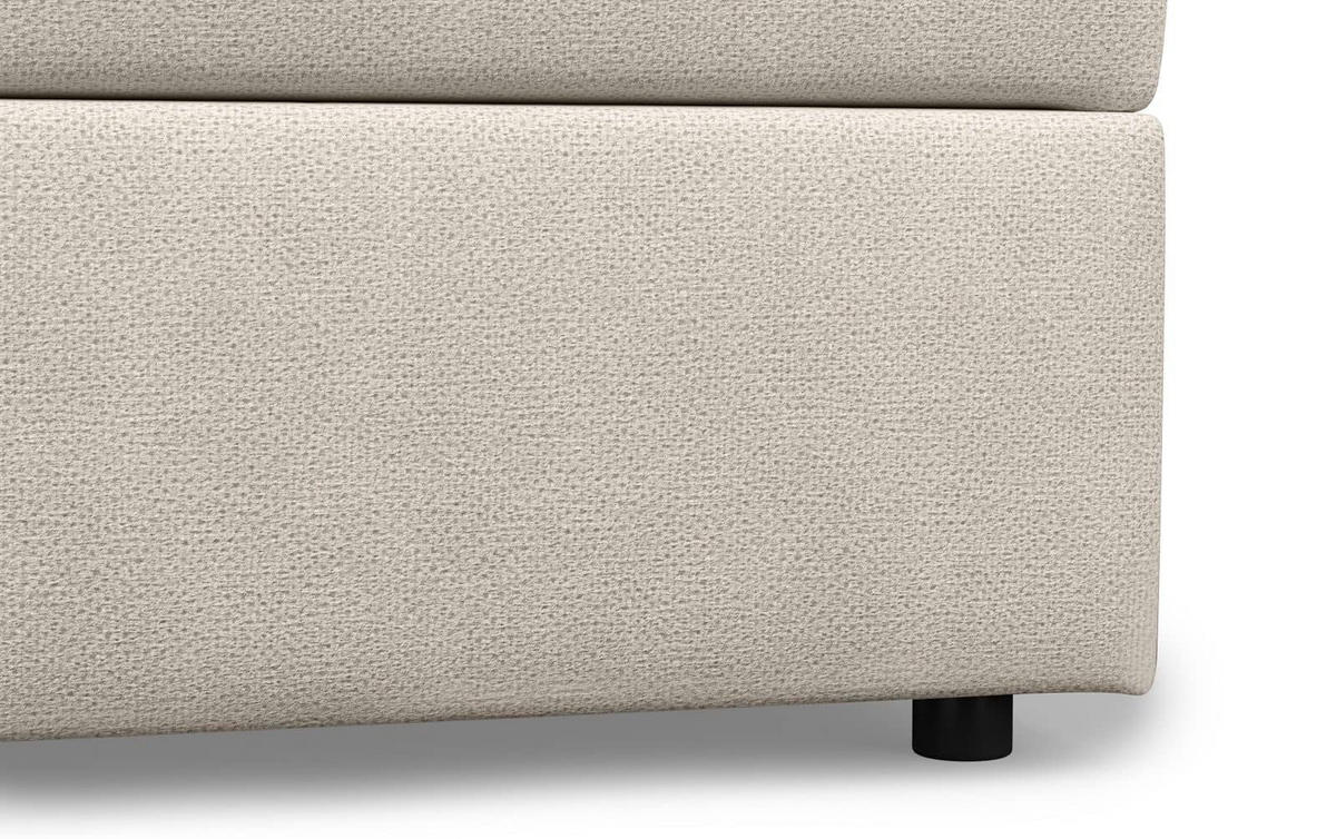 BOXBETT 140/160/180x200 – inkl. Topper, 7‑Zonen Taschenfederkern-Matratze, New York-Stoff - Beige/Buchefarben, Holz/Kunststoff (140/200cm) - Cotta