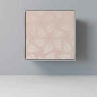 SIDEBOARD LEAVES ON BEIGE, Grau, 57,5x42x57,5 cm, Ohne Füße - Multicolor/Grau, Holzwerkstoff (57.5/57.5/42cm) - SpaceRebels
